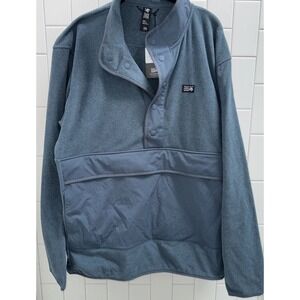 NWT Mountain Hardwear XXL Blue Microchill Snap Fleece Pullover Sweatshirt Pocket